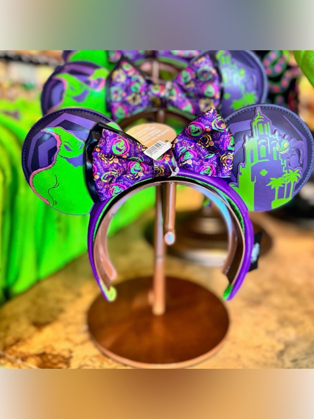 NEW Disney Ear Headband Women Purple Oogie Boogie Bash 2025 Glow In Dark Bow